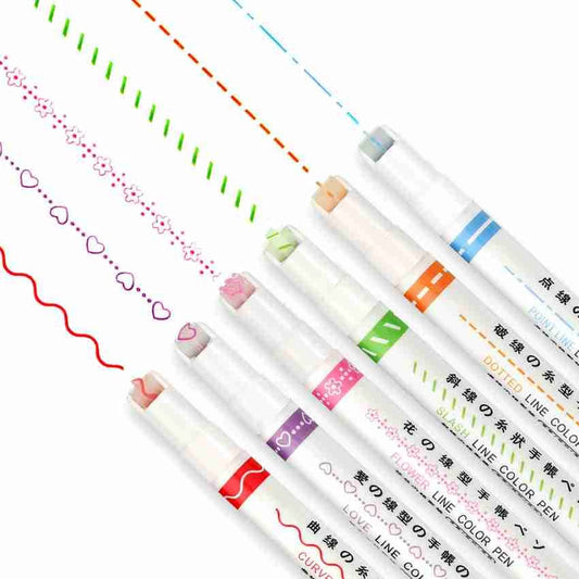 roller border pen, border liner color pen, decorative tape pen, cute stationery for kids, journal border roller, scrapbooking pen, pattern tape pen, creative writing pen, DIY craft border pen, washi tape pen alternative