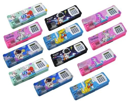  Multipurpose Pencil Box, School Pencil Box, Pencil Box with Calculator, Pencil Box with Sharpener, Dual Sharpener Pencil Box, Kids School Supplies, Stationery Organizer, Fun Pencil Box for Kids, School Stationery Set, Kids Desk Supplies

