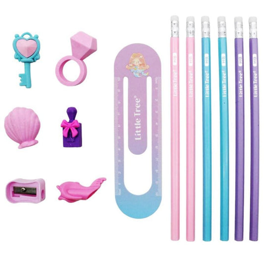  Pencil and Eraser Set, Stationery Box Set, School Supplies Set, Writing and Erasing Kit, Pencil Set, Eraser Set, Organized Stationery, Office Supplies, Writing Essentials, Kids Pencils and Erasers