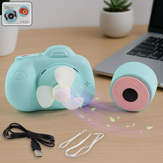 Mini camera-shaped fan

Portable handheld fan

USB rechargeable mini fan

Cute fan for kids

Travel fan for summer

Small personal fan

Mini fan for outdoor use

Toy-shaped cooling fan

Pocket-size USB fan

Fun handheld fan for children