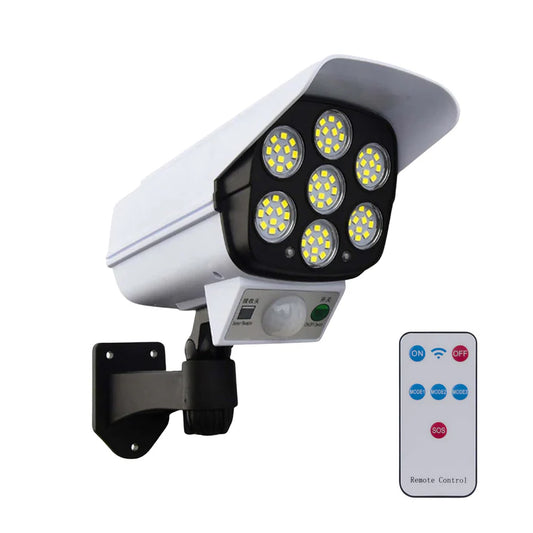 Solar motion sensor dummy camera

Outdoor security camera-shaped lamp

Dummy camera wall light

Fake CCTV solar light

Solar wall lamp with motion sensor

Outdoor LED security light

Solar powered dummy camera light

Motion detection garden light

Fake camera light for outdoor use

Solar light for gate and porch