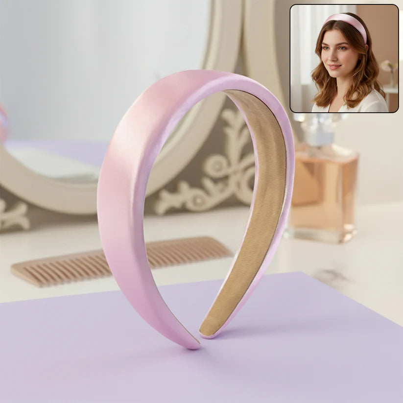 Happyclick Elegant Padded Satin Finish Hairband (1 Pc) - HappyClick