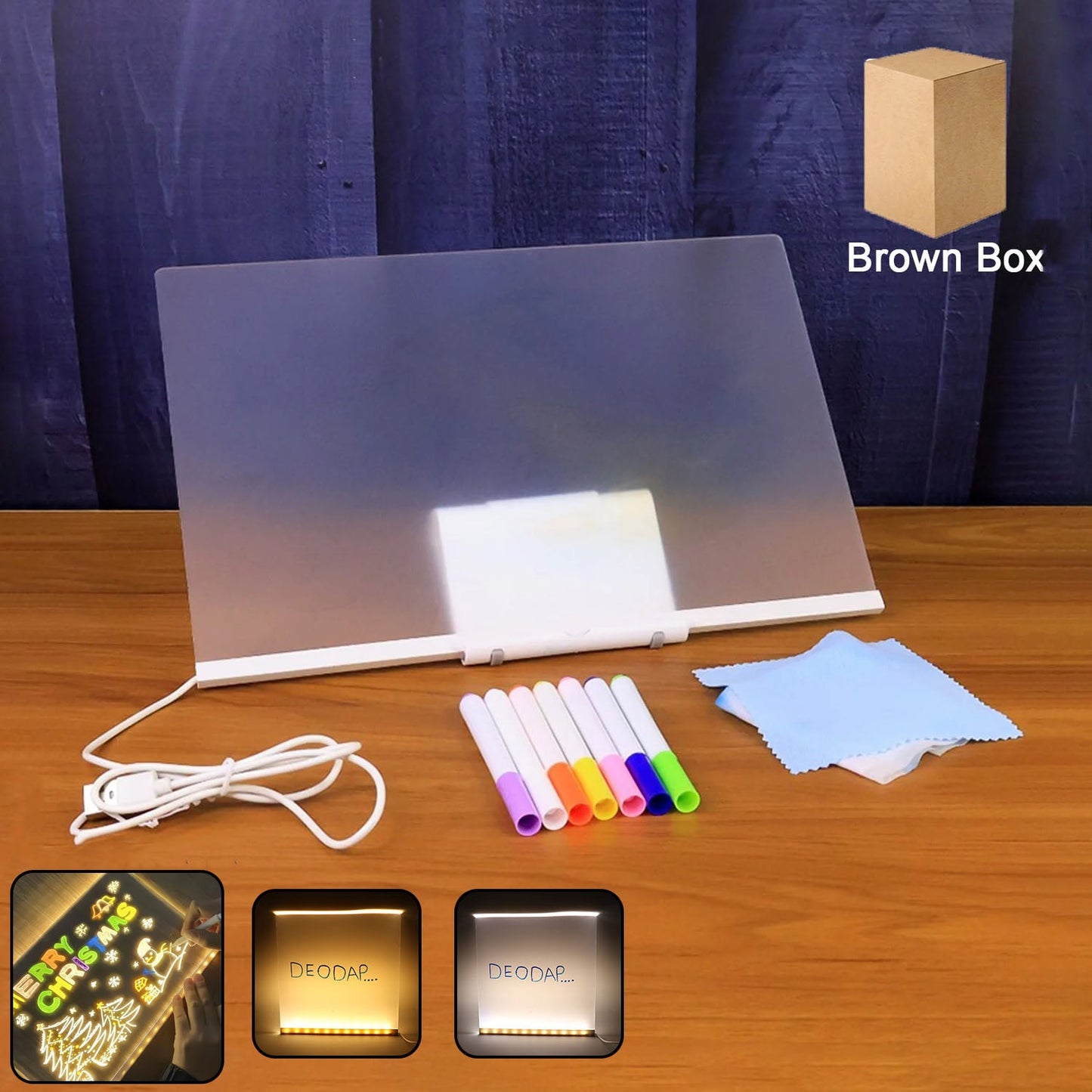 USB powered LED acrylic writing board illuminated for vibrant messages