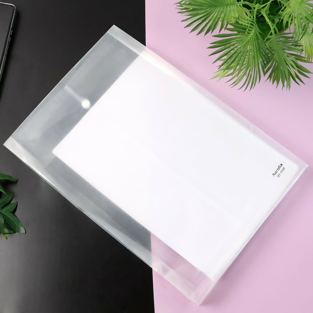 Happyclick Mix Design Transparent Document Folder – A4 Size Clear File Protector (1 Pc) - HappyClick