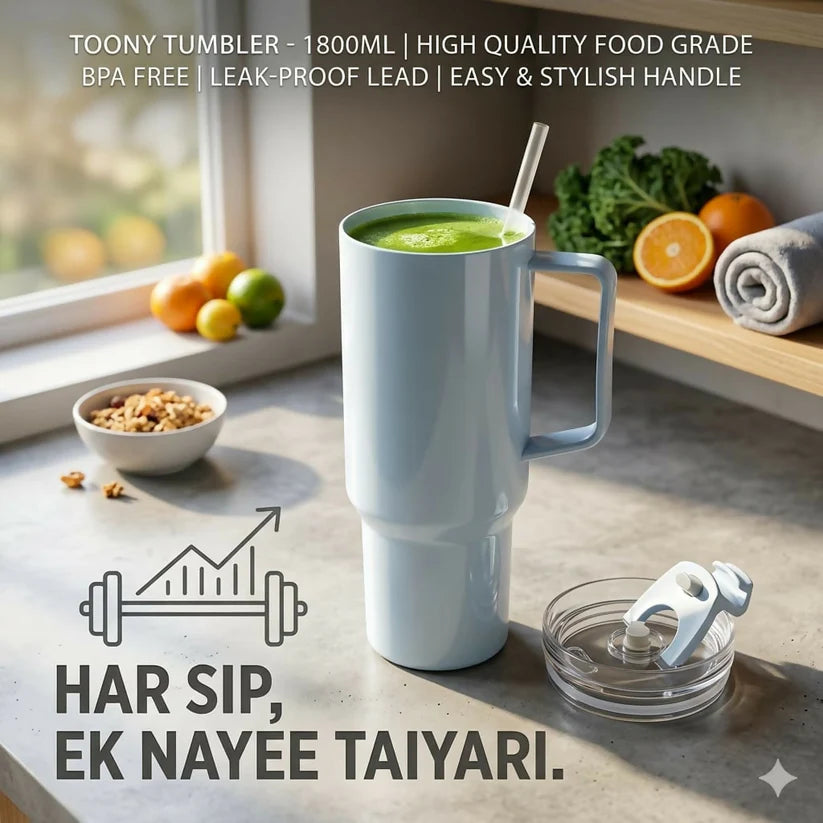 Happyclick Travel Mug – Large 1800ml Capacity with Leak-Proof Lid for Hydration