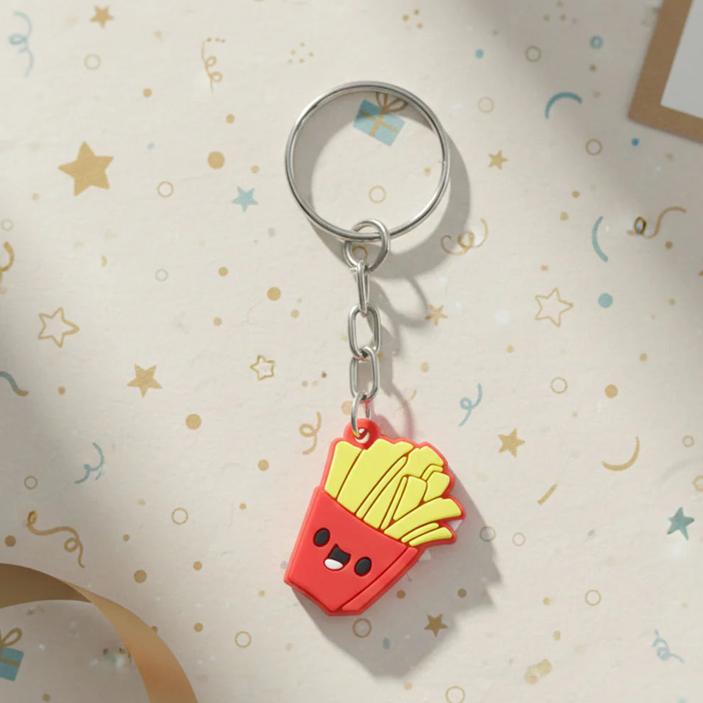 Happyclick Cute Smiley French Fries Shape Cartoon Keychain (1 Pc) - HappyClick