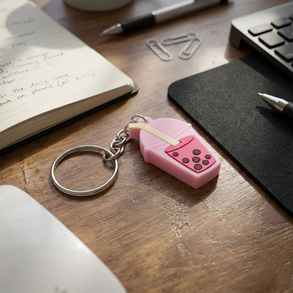 Happyclick Cute Bubble Tea Cartoon Keychain (1 Pc) - HappyClick