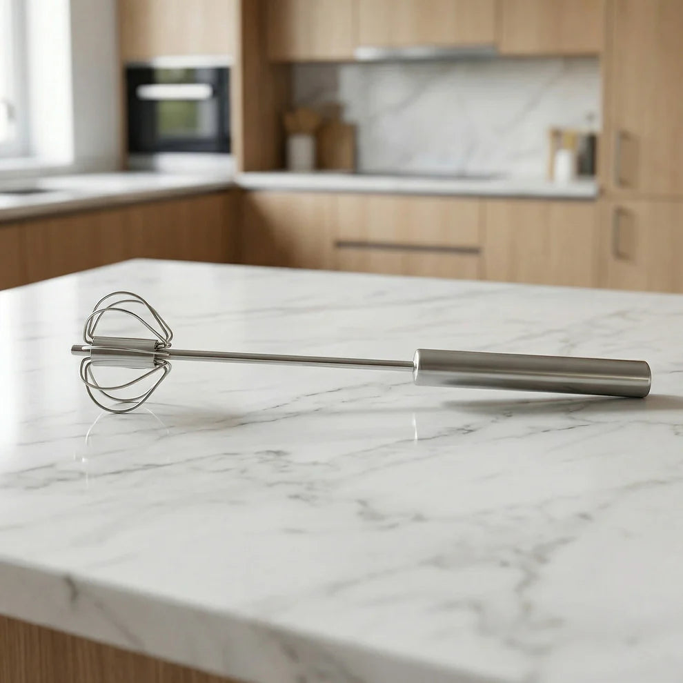 Happyclick Stainless Steel Hand Push Rotary Whisk (1 Pc, 29 Cm)