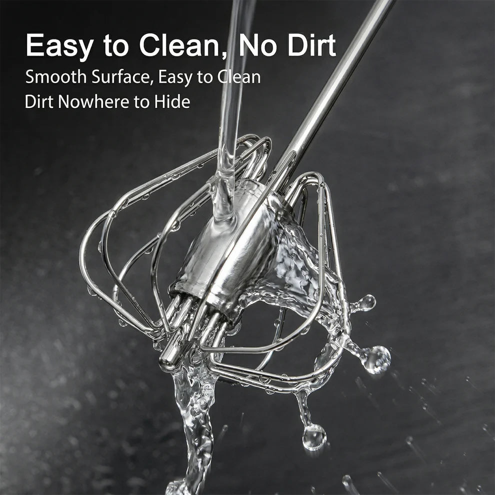 Happyclick Stainless Steel Hand Push Rotary Whisk (1 Pc, 29 Cm)