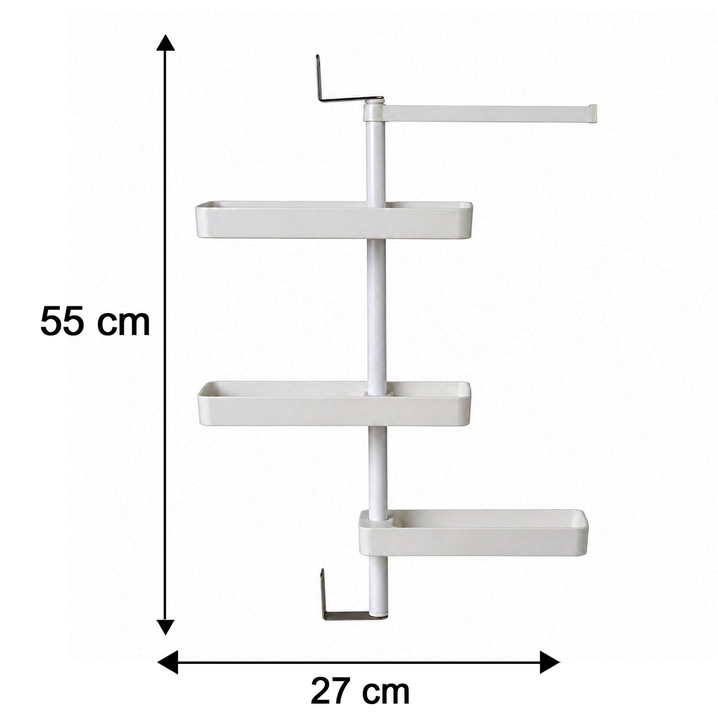 Detailed measurements diagram of rotating storage rack for reference