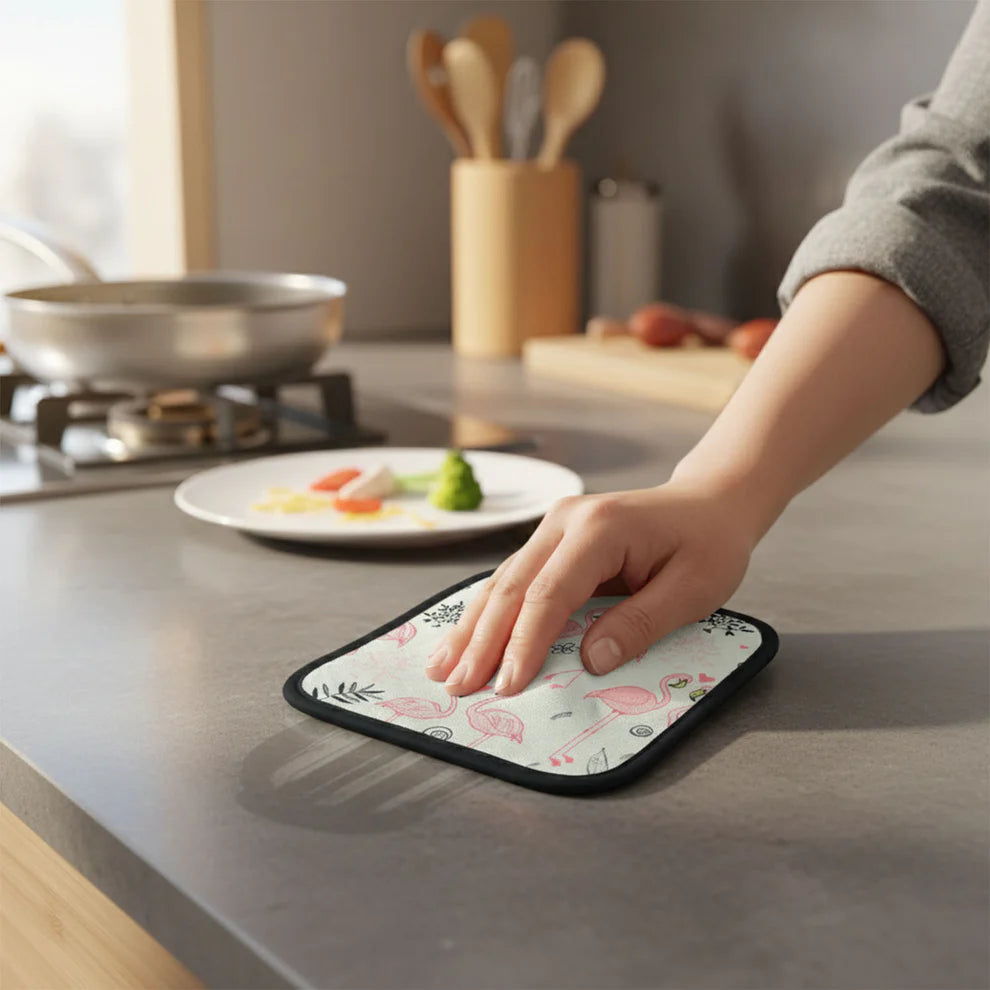 Happyclick Printed Kitchen Pot Holder Heat Resistant Mat (20×20 Cm) - HappyClick