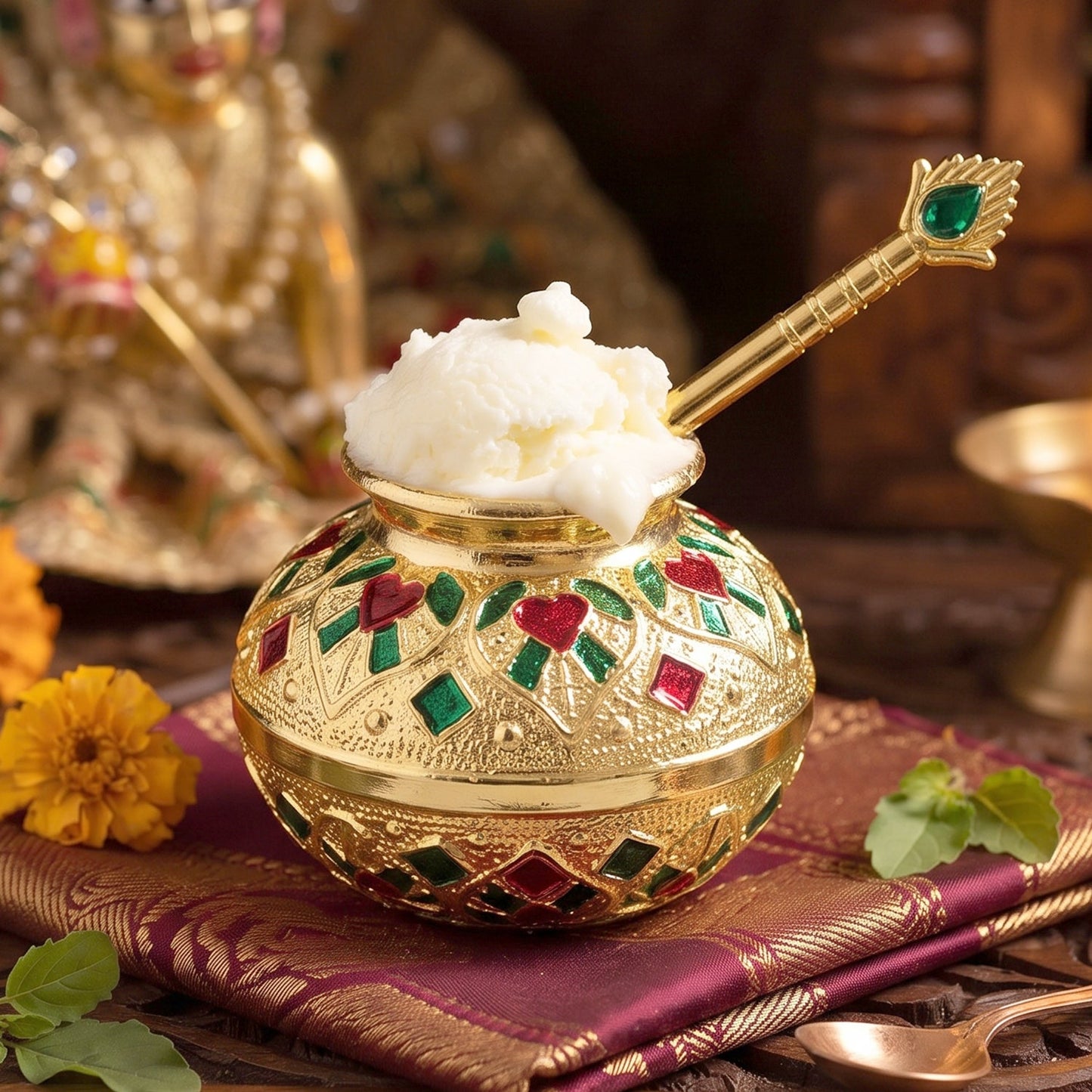 Decorative butter pot matki for Laddu Gopal and Krishna worship