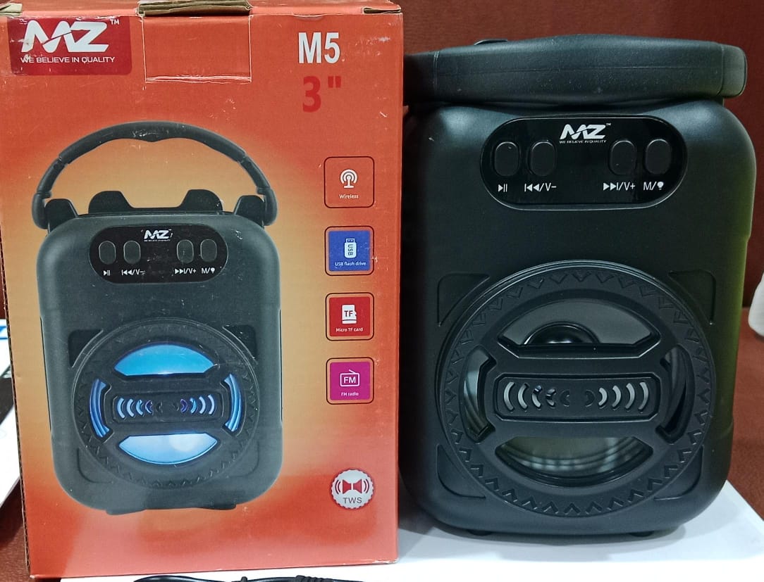 Mz M5 portable Bluetooth speaker
5W thunder sound Bluetooth speaker
Best portable speaker for music
Compact wireless speaker with bass
Dynamic sound Bluetooth speaker
Long battery life speaker
Stylish portable speaker
Auto series Bluetooth speaker
Speaker with AUX and USB support
