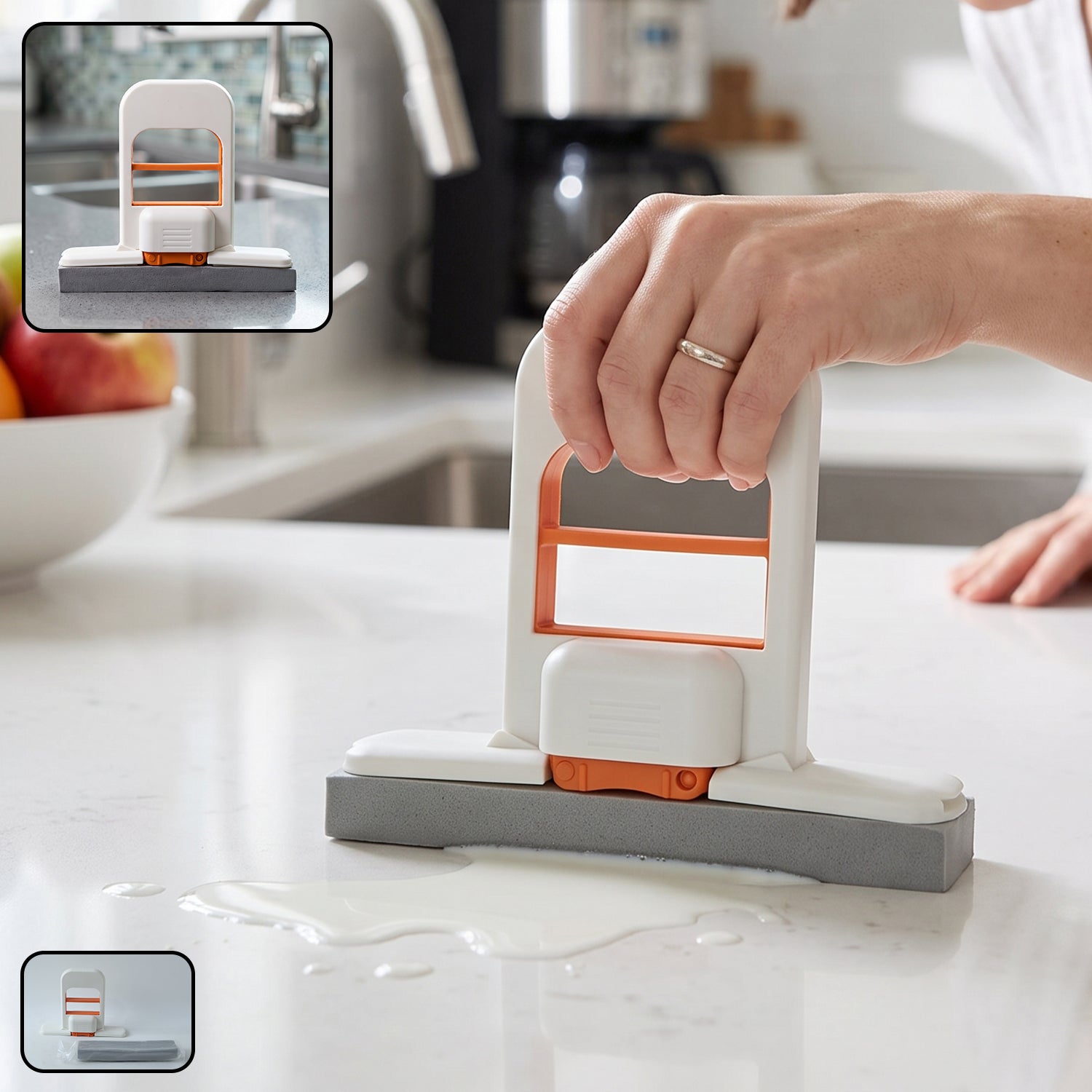 Handheld Mini Sponge Mop Squeeze Cleaner for Kitchen Counter and Glass (1 Pc) product image