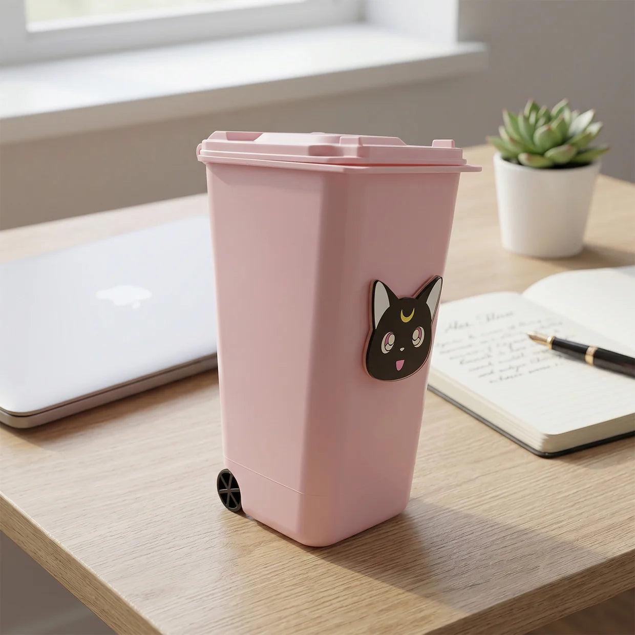 HappyClick Creative Mini Trash Can Shape Pen Stand with Lid (1 Pc)