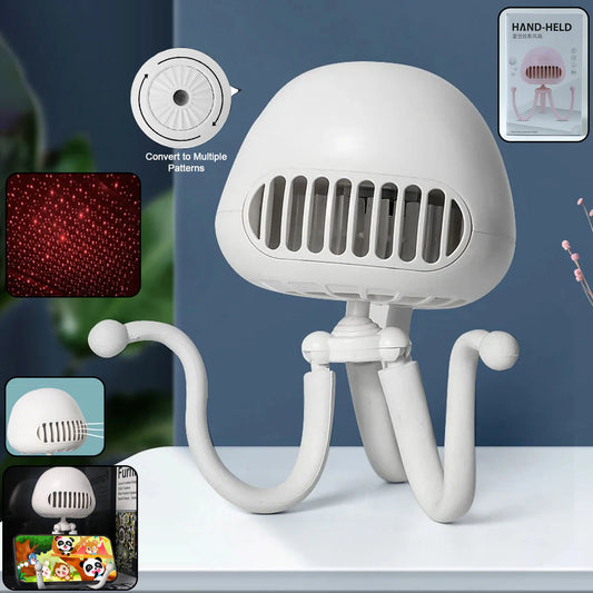 Happyclick Rechargeable Handheld Mini Projector Fan (1 Pc) - HappyClick