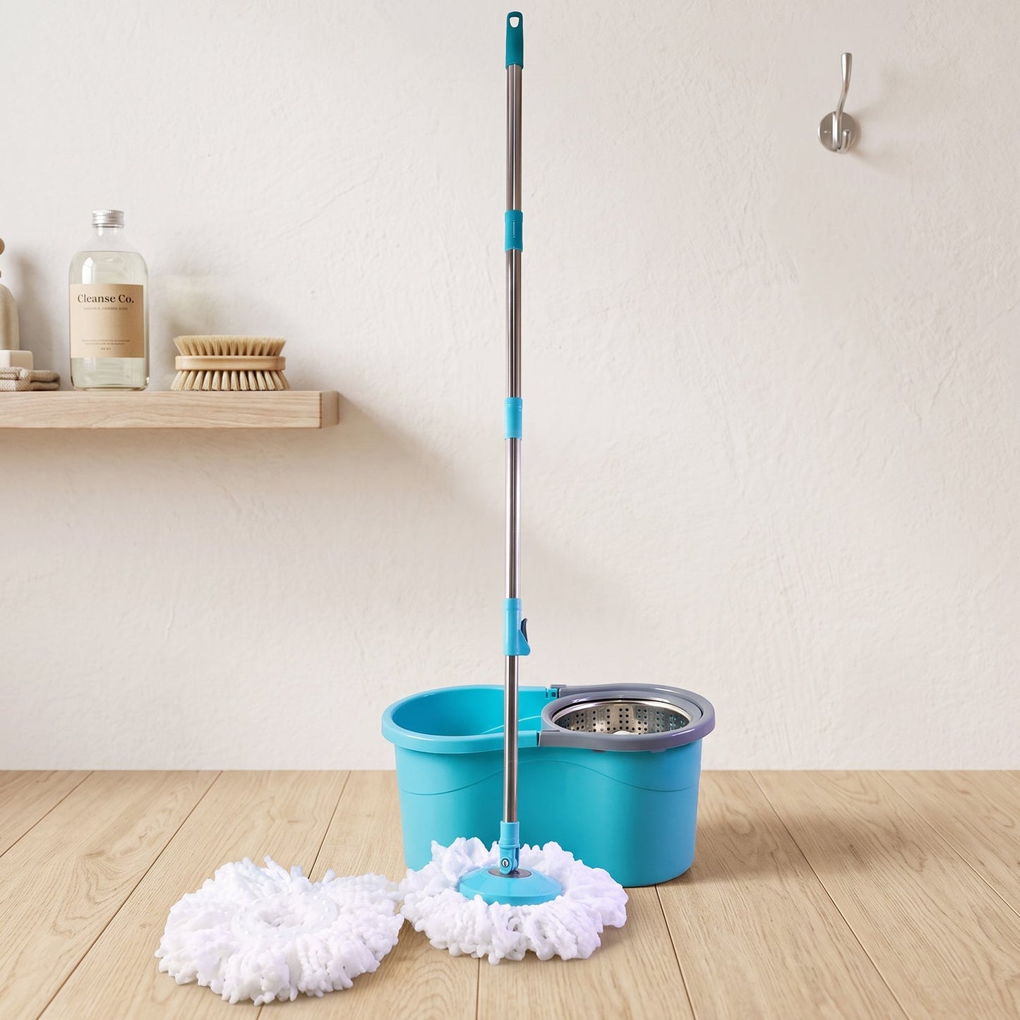 360° Rotating Turbo Spin Mop – Effortless Floor Cleaning with Long Handle