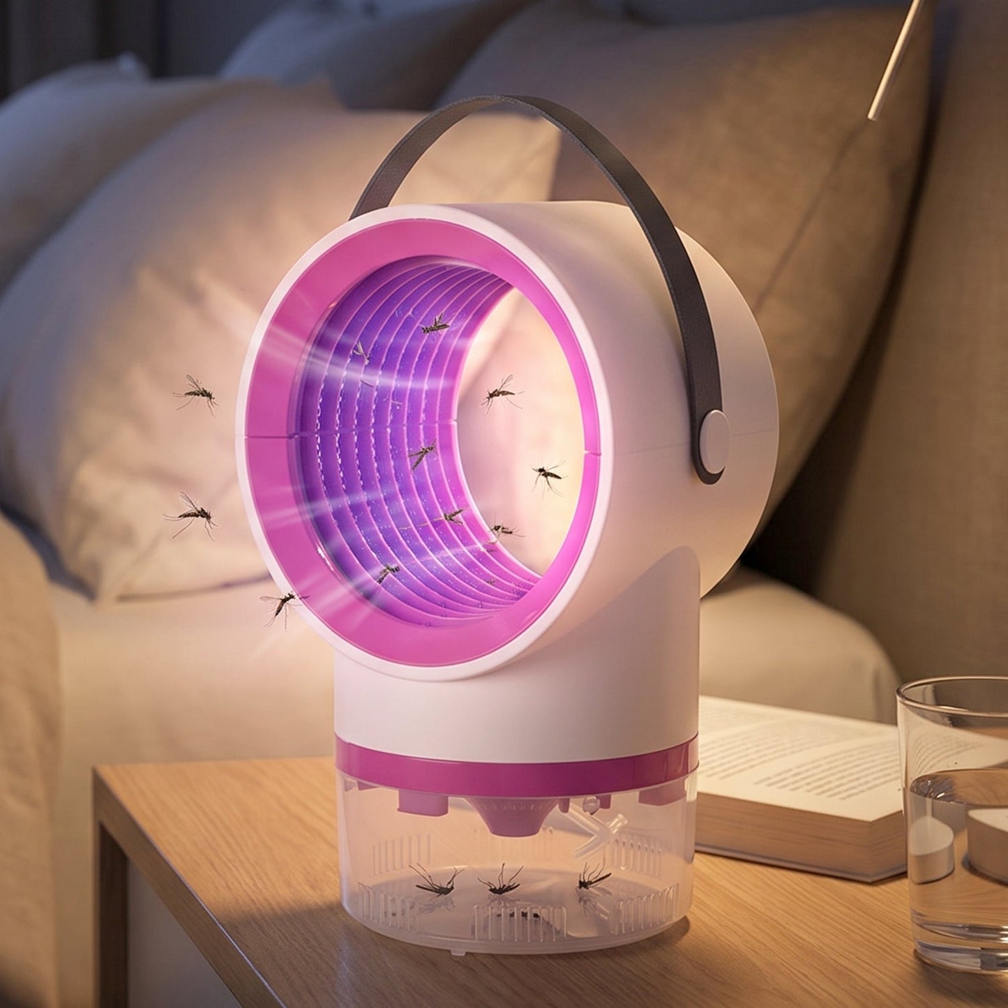 Indoor insect killer with UV attraction and carry handle