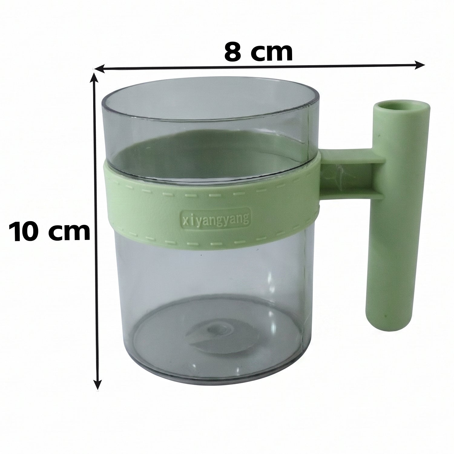 Unbreakable transparent plastic mug for water and beverages