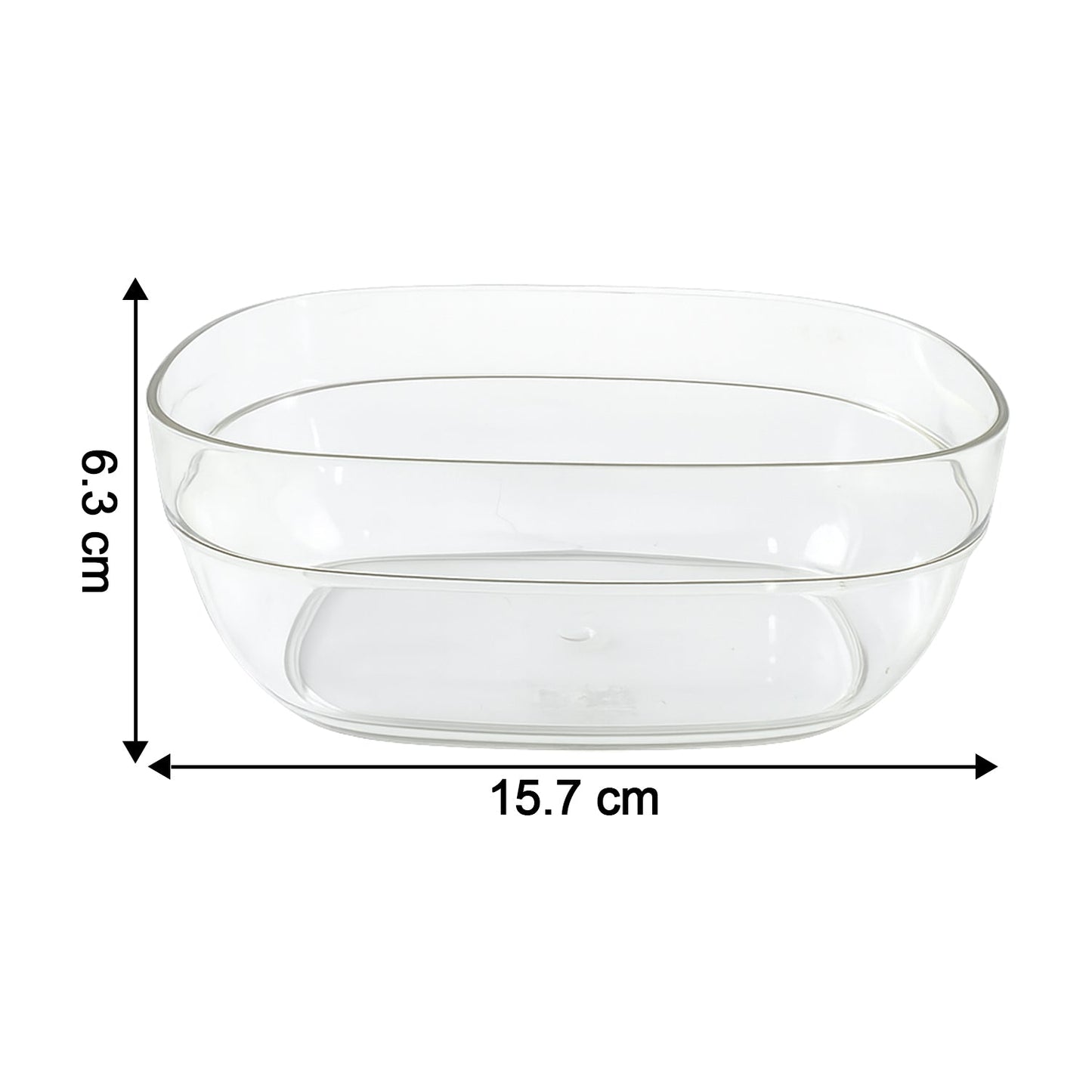 Transparent serving bowl displaying versatility in kitchen use