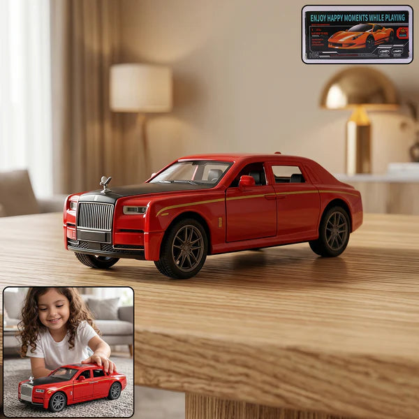 Happyclick Die-Cast Metal Pull-Back Toy Car – Realistic Luxury Sedan Model