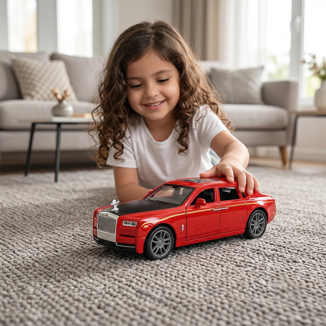 Happyclick Die-Cast Metal Pull-Back Toy Car – Realistic Luxury Sedan Model