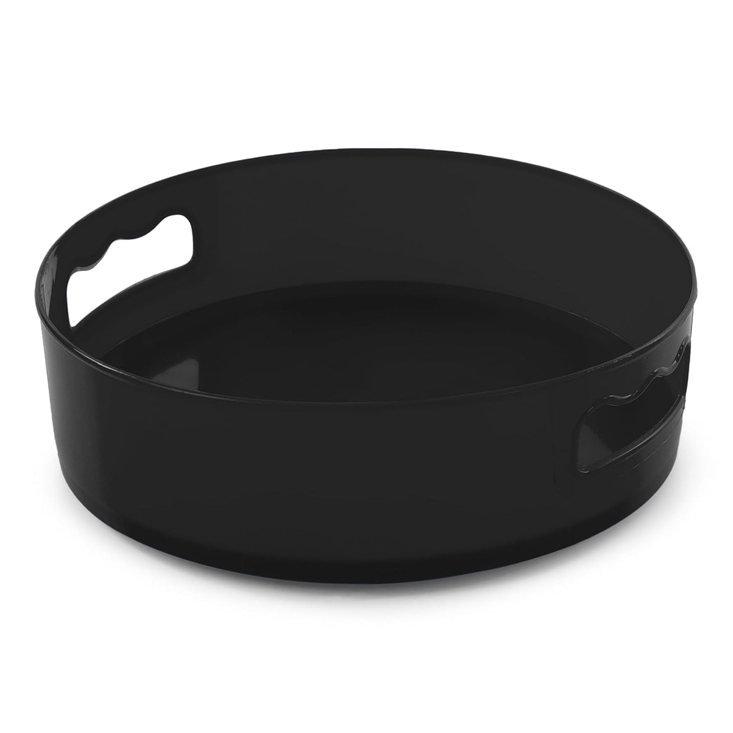 Top-down view of the rotating storage tray with integrated handles.