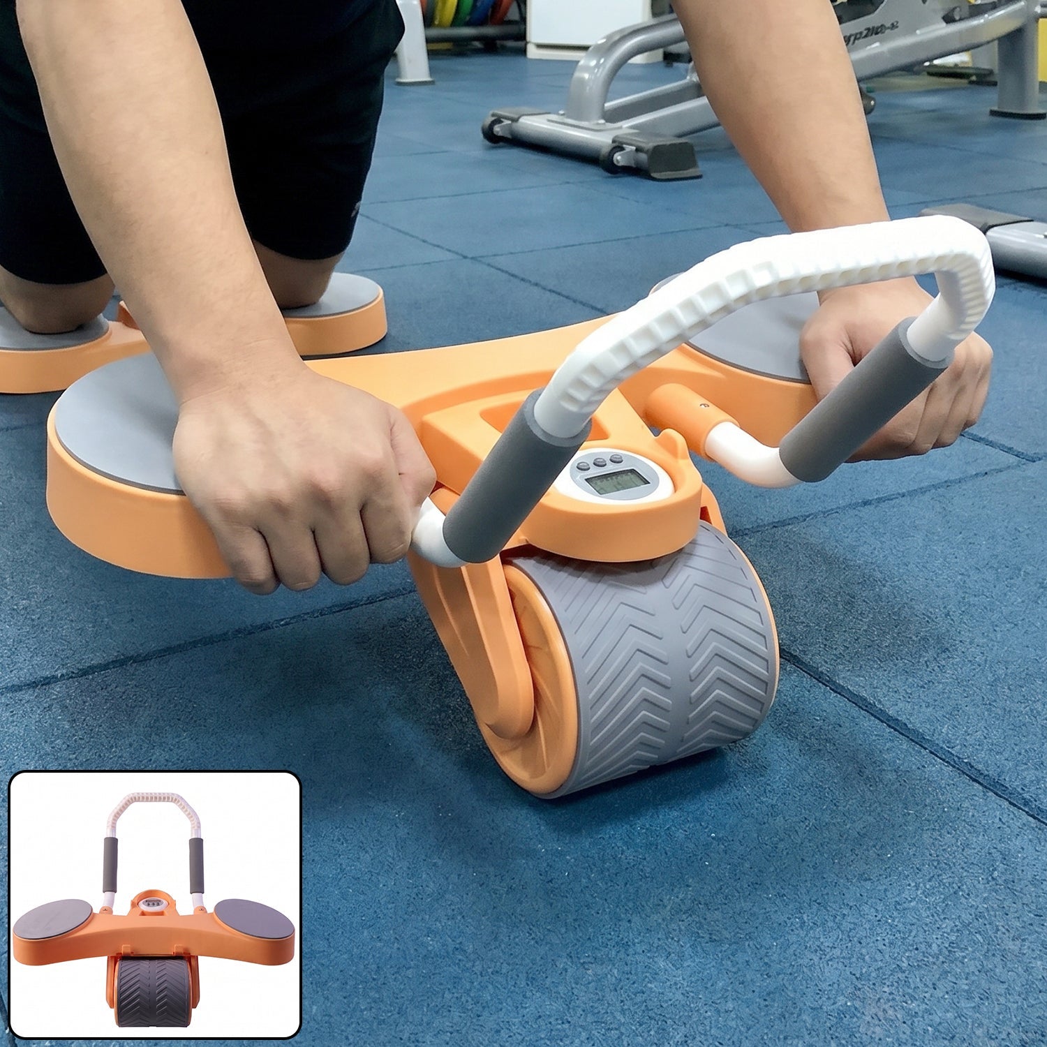 Automatic rebound abdominal exercise roller wheel with elbow support (1 pc)