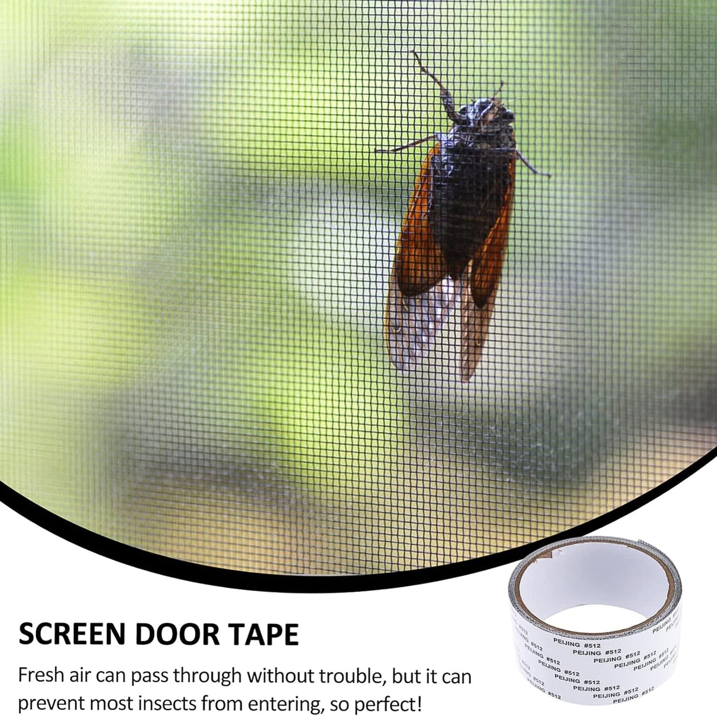 Detail view showing strong adhesive backing on mosquito net repair tape