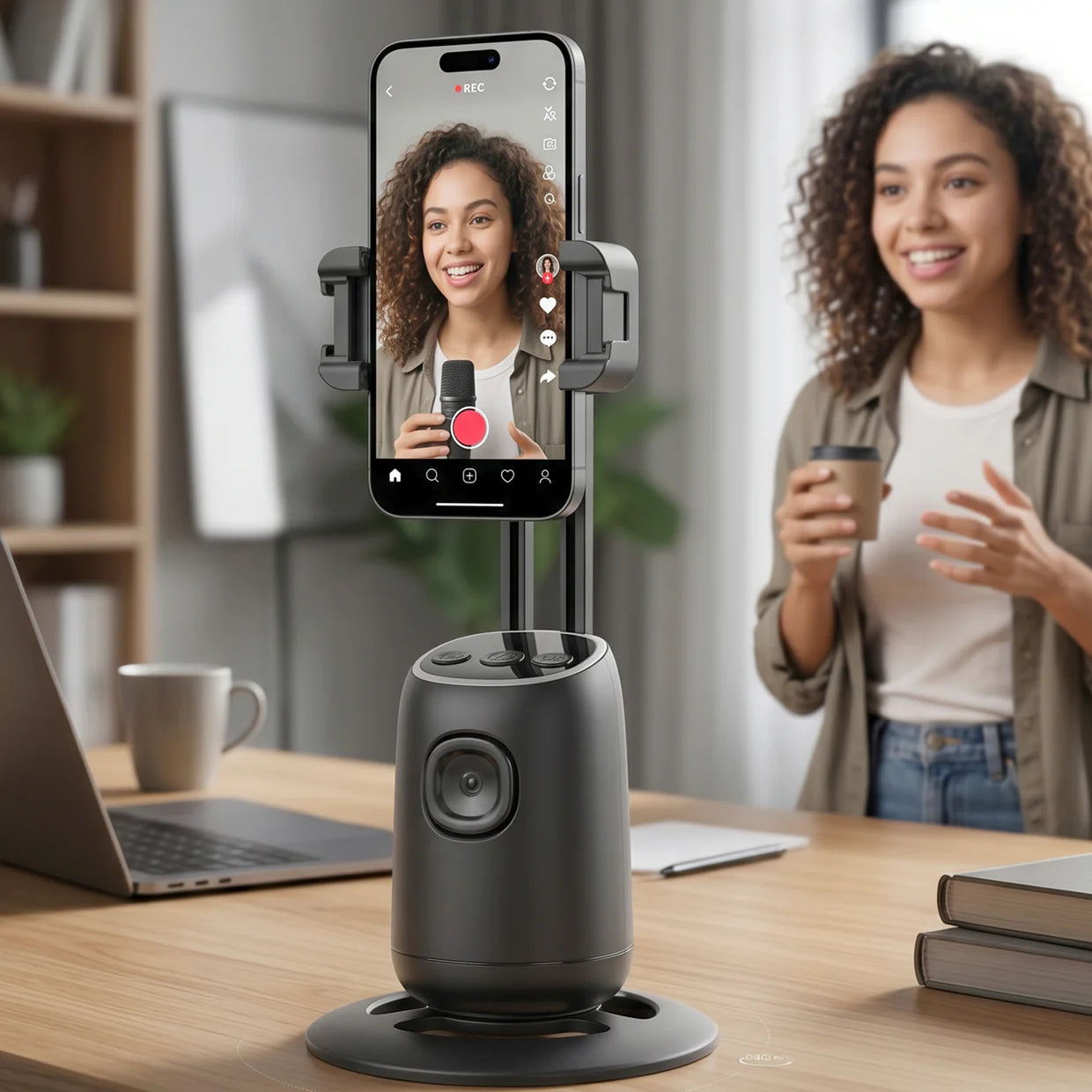Happyclick Smart AI Auto Face Tracking Mobile Holder (1 Pc)