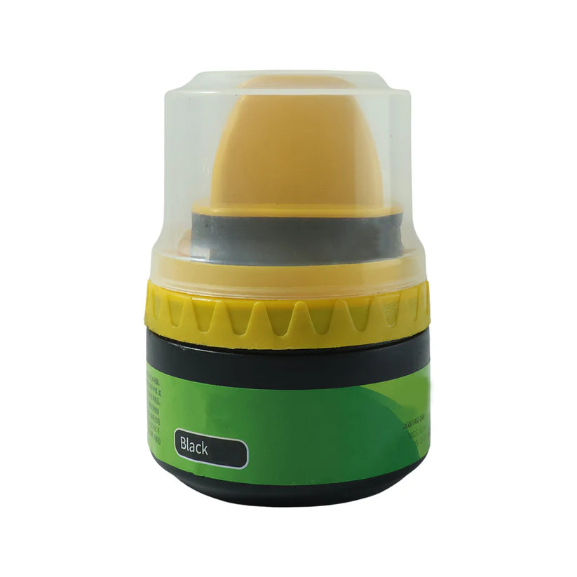 Happyclick Black Shoe Polish Cream with Built-in Sponge Applicator (60 ML Approx) - HappyClick