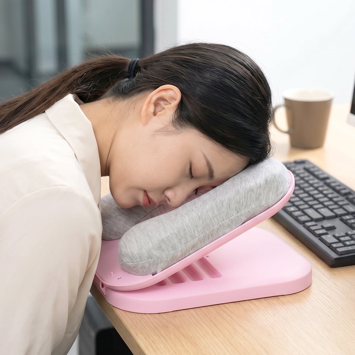 Lightweight, travel-friendly doughnut pillow with soft cushioning