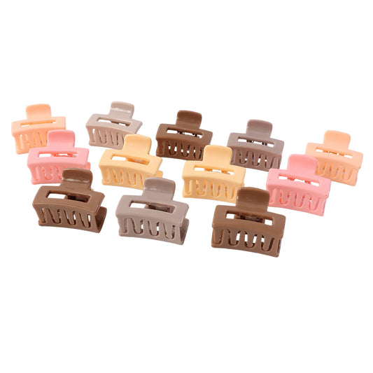 Happyclick Stylish Mini Hair Claw Clips Set, 12 Pc - HappyClick