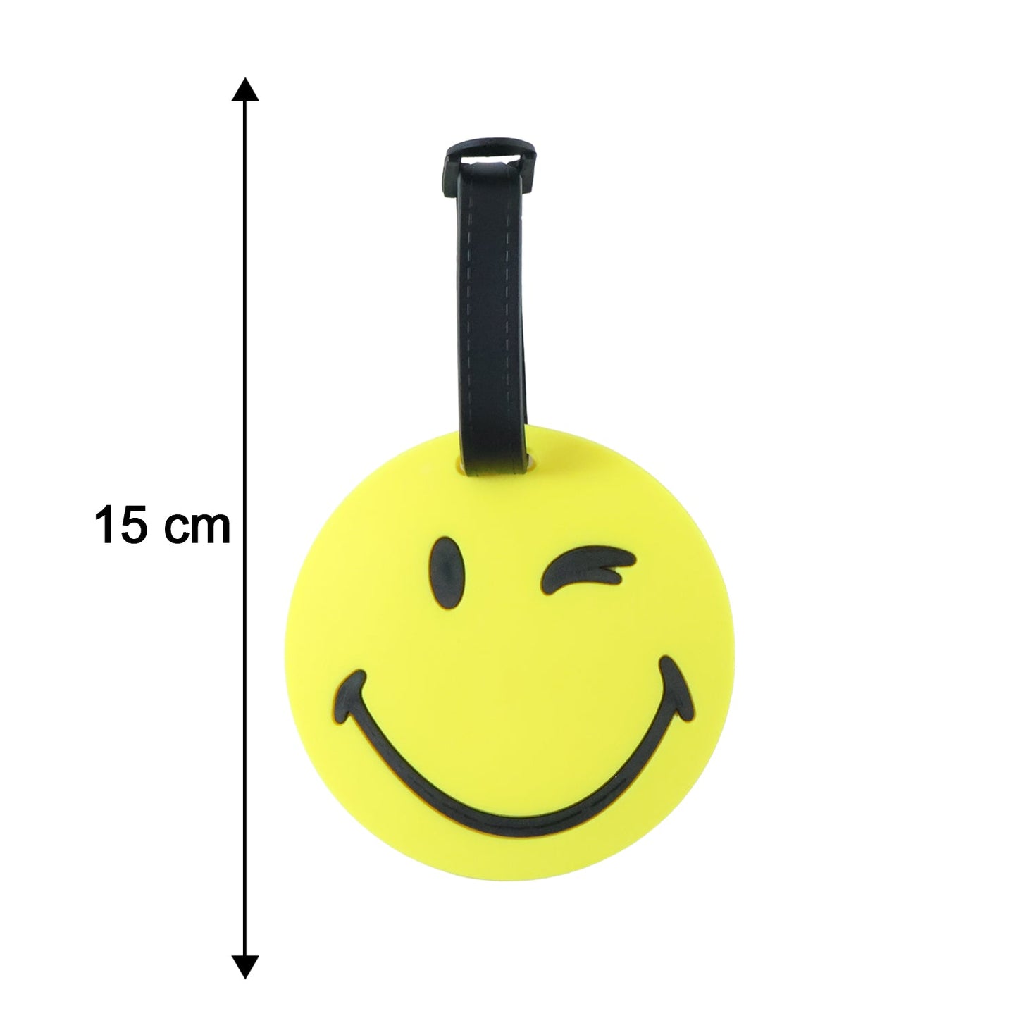 Vibrant travel tag with emoji design