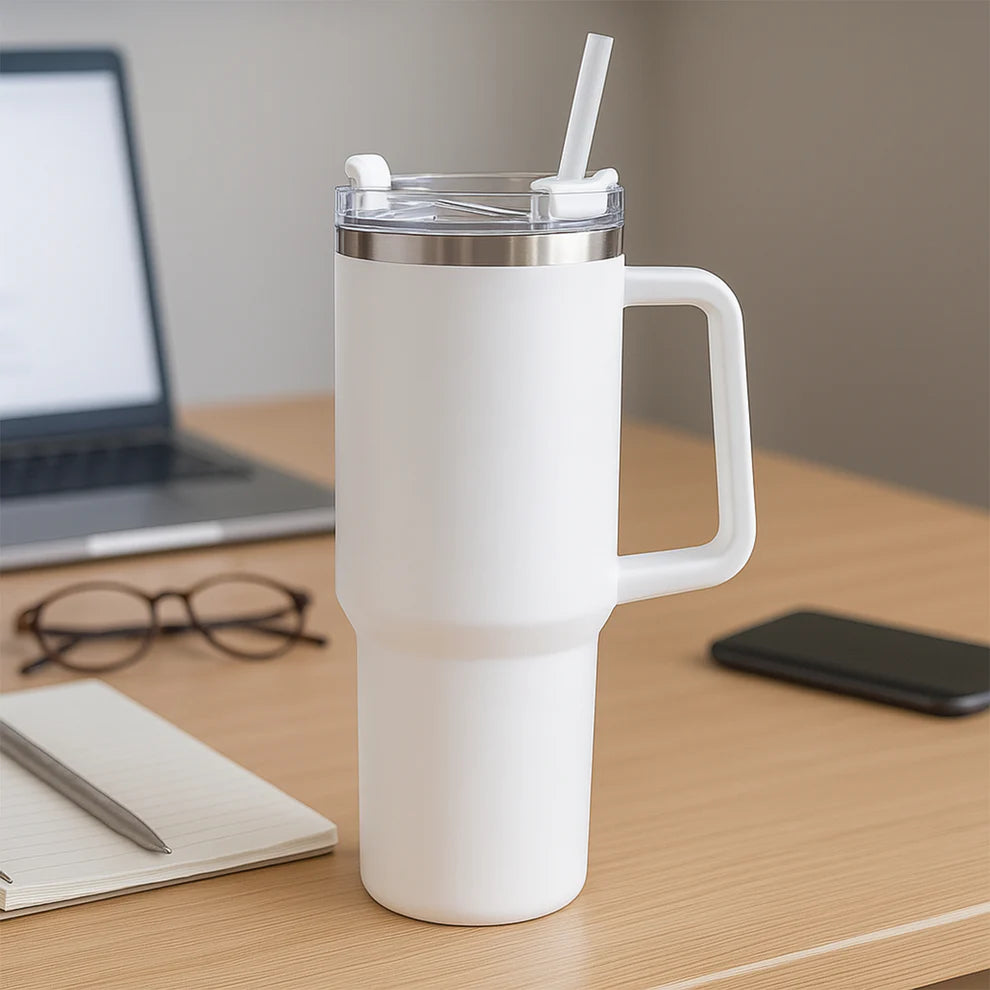 Happyclick Premium Stainless Steel Vacuum Insulated Travel Mug Tumbler (890ML / 1 Pc / Mix Color) - HappyClick