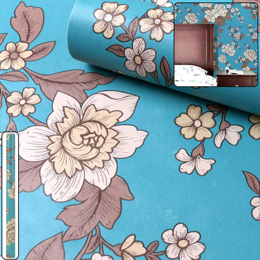 Happyclick Premium Floral Decorative Wallpaper Roll 45 cm x 1 meter (1 Pc)