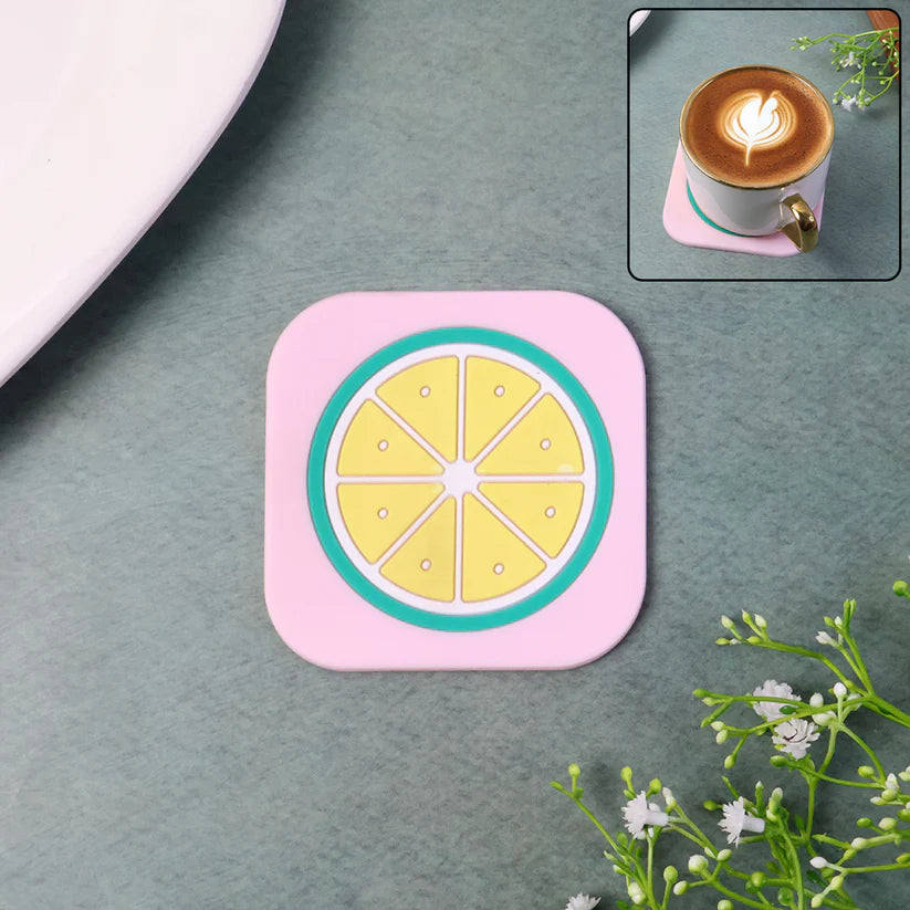 Happyclick Premium Silicone Drink Coaster (1 Pc, 8×8 cm / Mix Design) by DeoDap - HappyClick