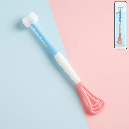Happyclick 2-in-1 Baby Tongue Cleaner and Oral Massager Stick with Soft Silicone Brush Head - HappyClick