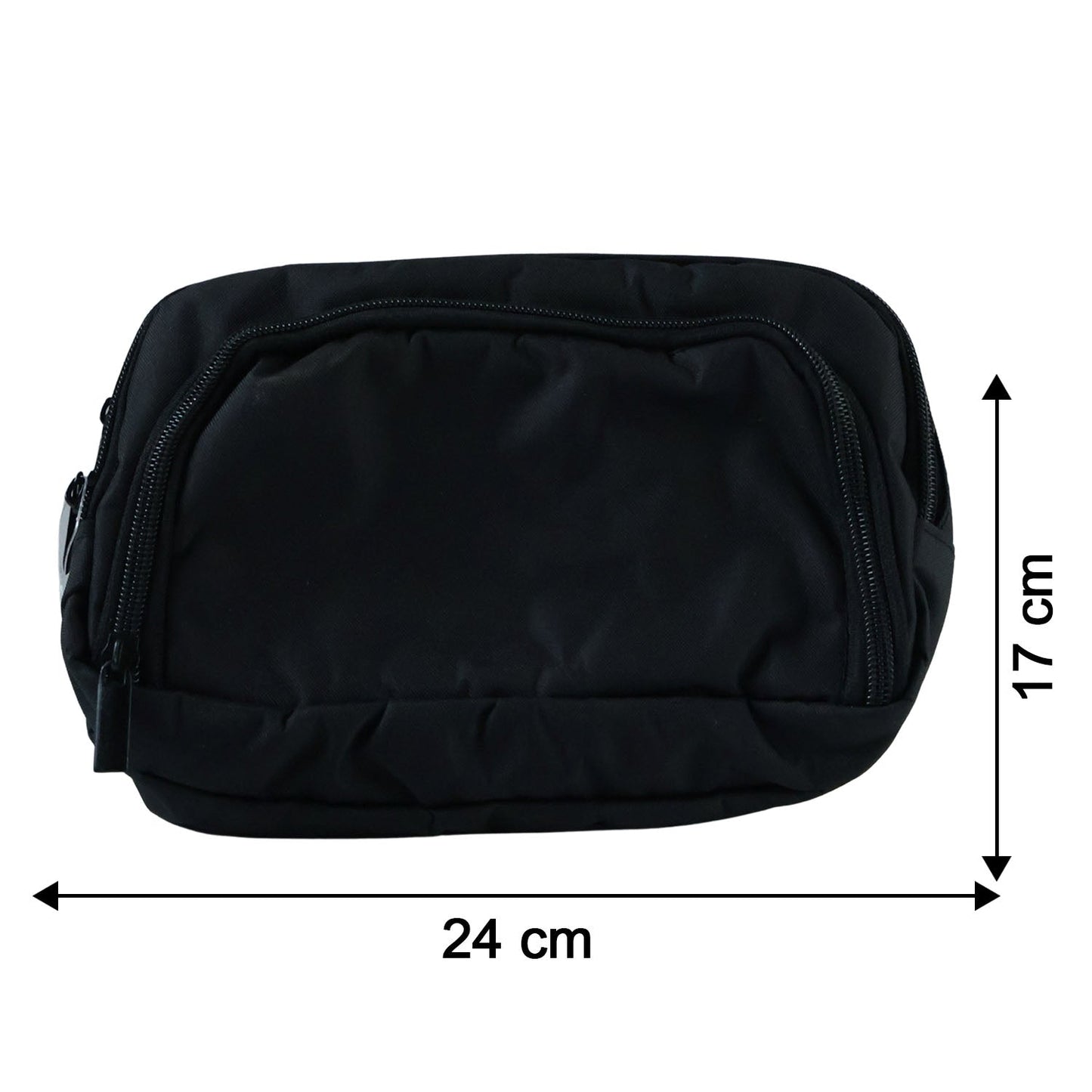Size comparison for small electronics organizer travel pouch