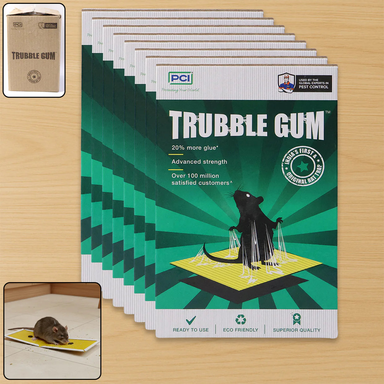 Happyclick PCI Cardboard Troublegum Small Size Mouse Trap-10Pc - HappyClick