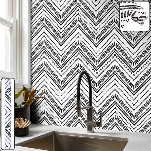 Happyclick Waterproof Chevron Pattern Wall Sticker 45cm x 3meter (1 Pc)