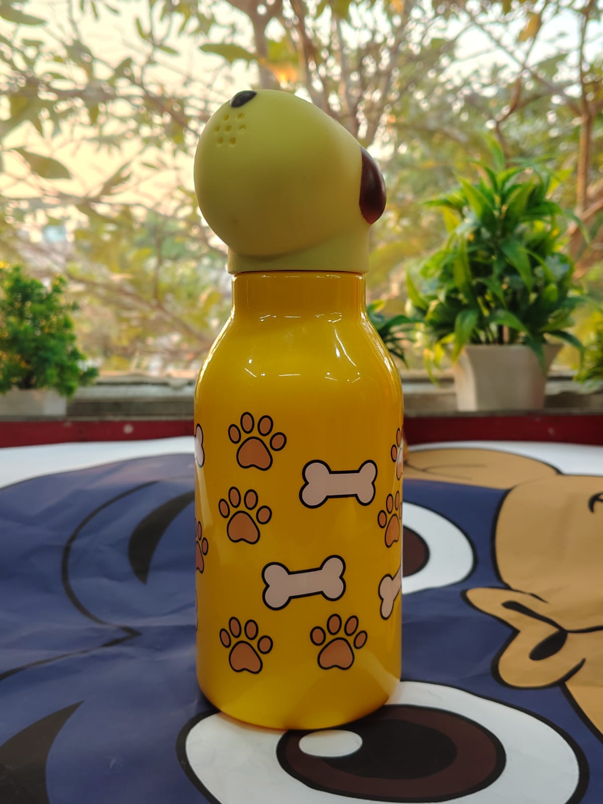 3D Animal Head Kids Plastic Water Bottle | 500ml Lightweight Sipper School Bottle ( 1 bottle only)