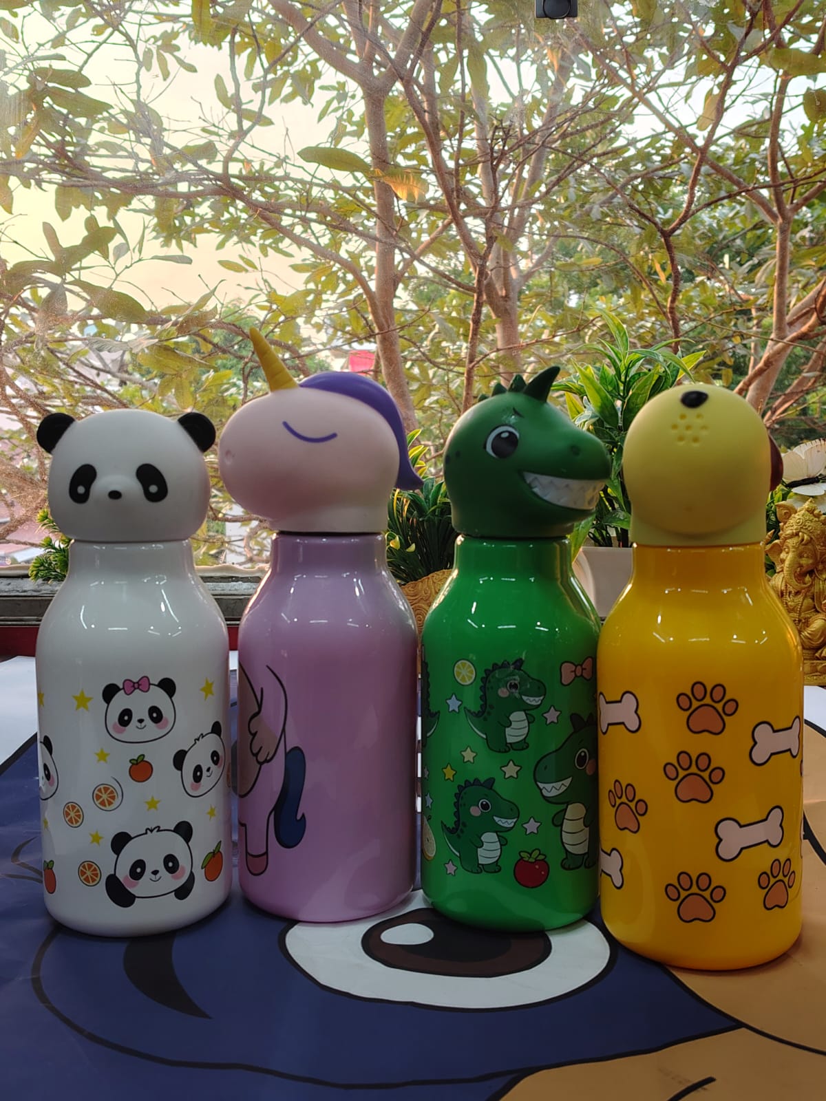 3D Animal Head Kids Plastic Water Bottle | 500ml Lightweight Sipper School Bottle ( 1 bottle only)
