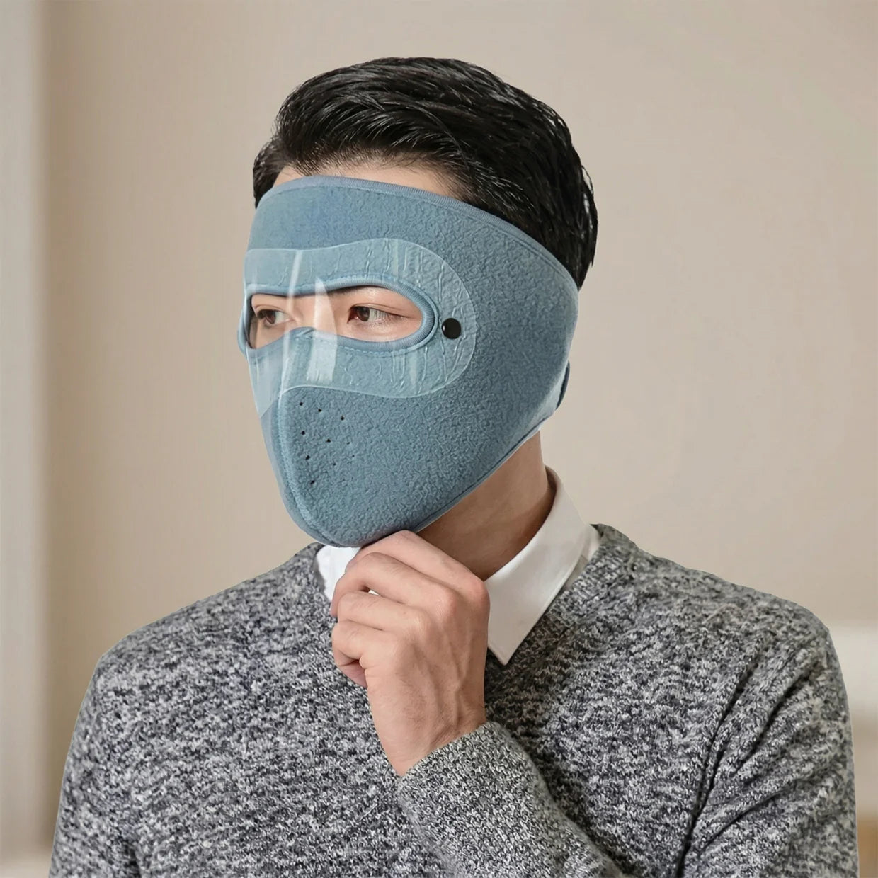 Happyclick Reusable Anti Fog Face Mask with Eye Shield (1 Pc, Big Size)