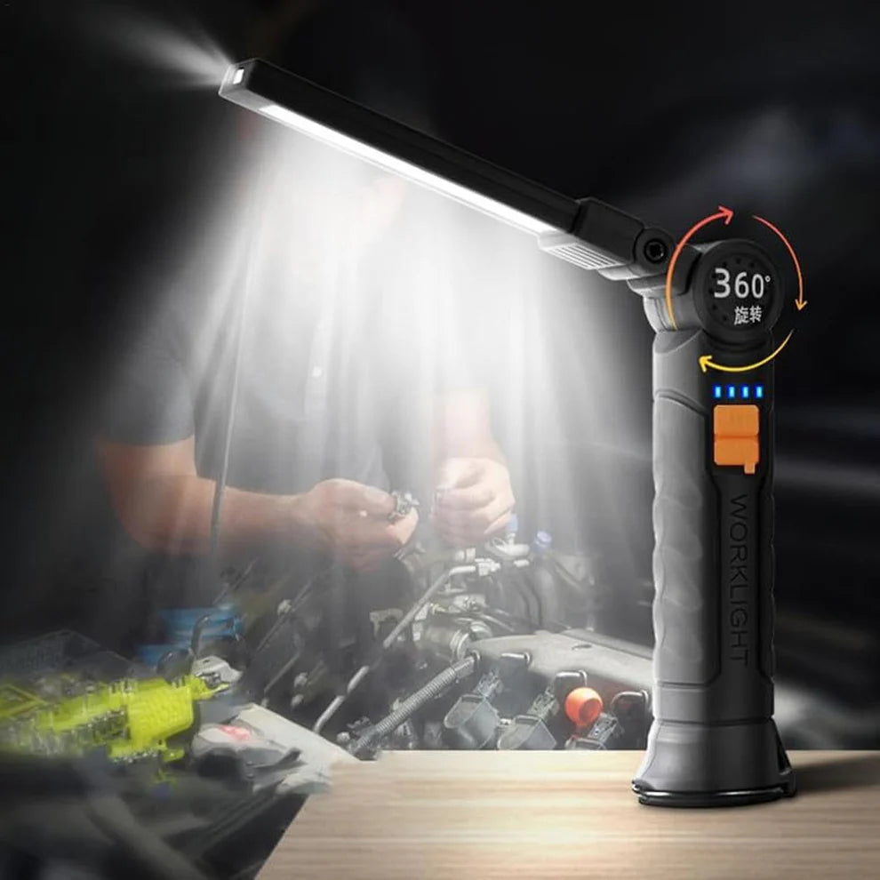 Happyclick Compact Rechargeable Small LED Work Light with Adjustable Arm and Magnetic Base - HappyClick