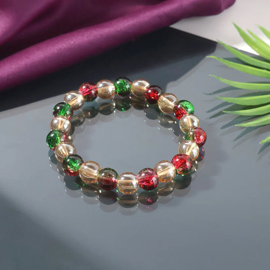 Happyclick Multicolor Glossy Bead Stretch Bracelet (1 Pc) - HappyClick