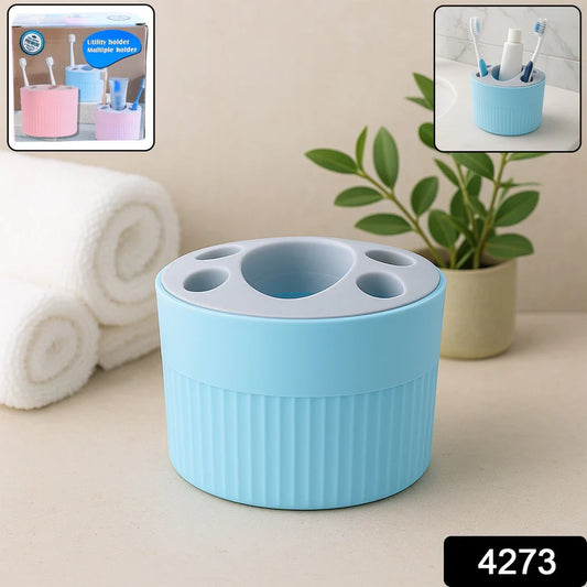 Happyclick Multipurpose Bathroom Toothbrush and Utility Holder Stand with Multiple Slots (1 Pc)