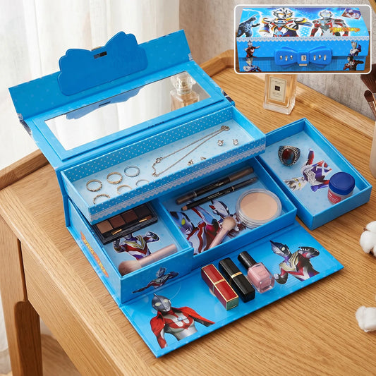 Happyclick Multipurpose Folding Makeup and Jewelry Storage Box with Mirror (1 Pc)