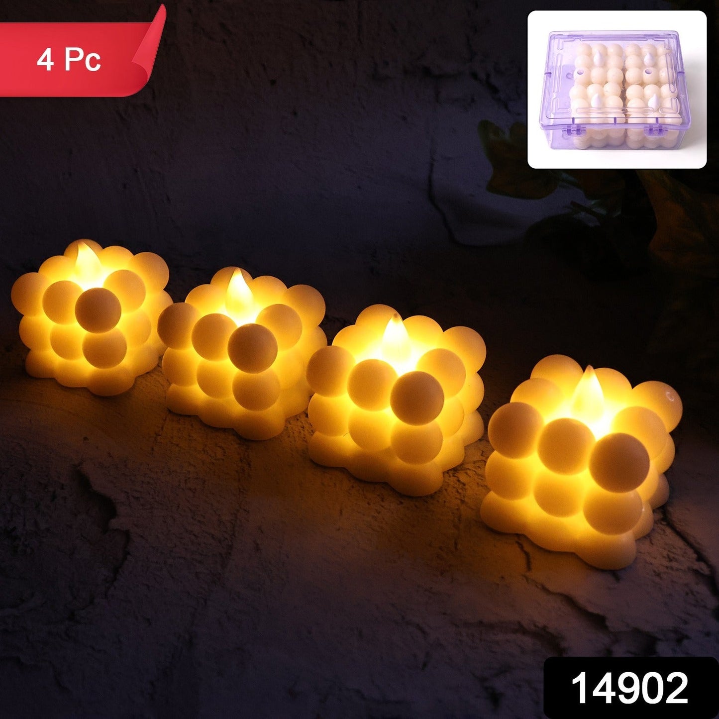 Modern decorative bubble candle lights emitting soft light