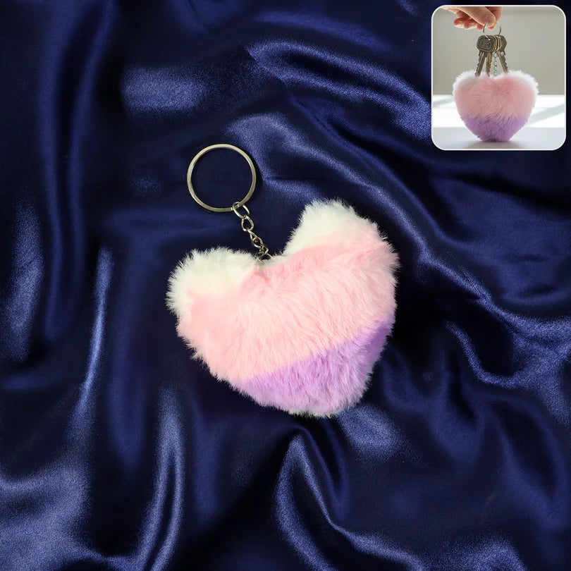 HAPPYCLICK Soft Plush Cute Heart Keychain - 1 Pc - HappyClick